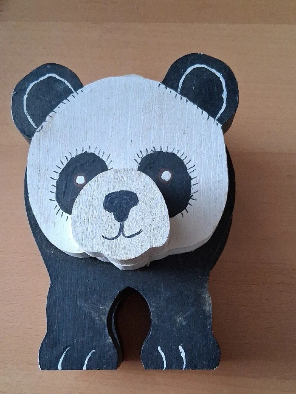 Hand-Painted Black & White Wooden Animal Décor Set